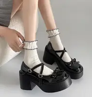 Women's Chunky Heel Mary Janes Shoes Spring Round Toe Pumps Platform Shoes for Women Dress Students Women's Lolita Heeled Shoes 1