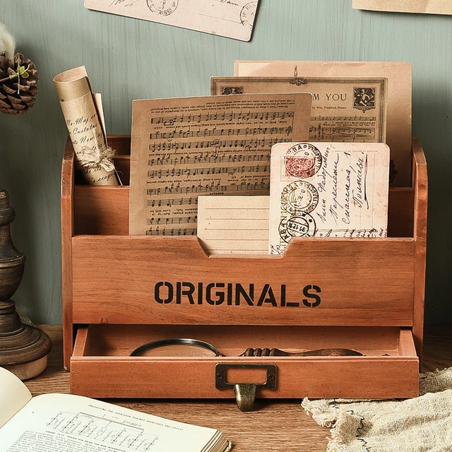 Caja de almacenamiento en caja de madera antigua rústica hecha a mano, cajas  Vintage, Trugs, organizador de papelería de escritorio, cajas para el hogar  y la Oficina, Trugs 2021 - AliExpress