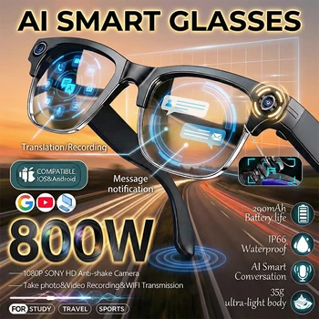 2026 New Upgrade Smart Glasses With Camera Video Recording AI Photo Recognition Bluetooth Call Translation Voice Sunglasses Men 1