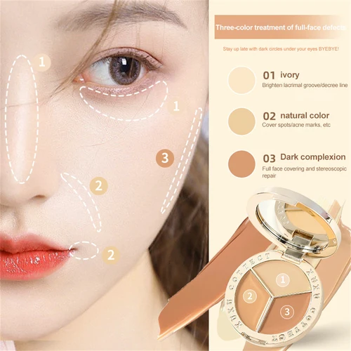 컨실러 팔레트 보습 다크 서클 여드름 모공 커버 크림, 오래 지속되는 방수 페이스 교정기, 브라이트닝 메이크업 화장품 4