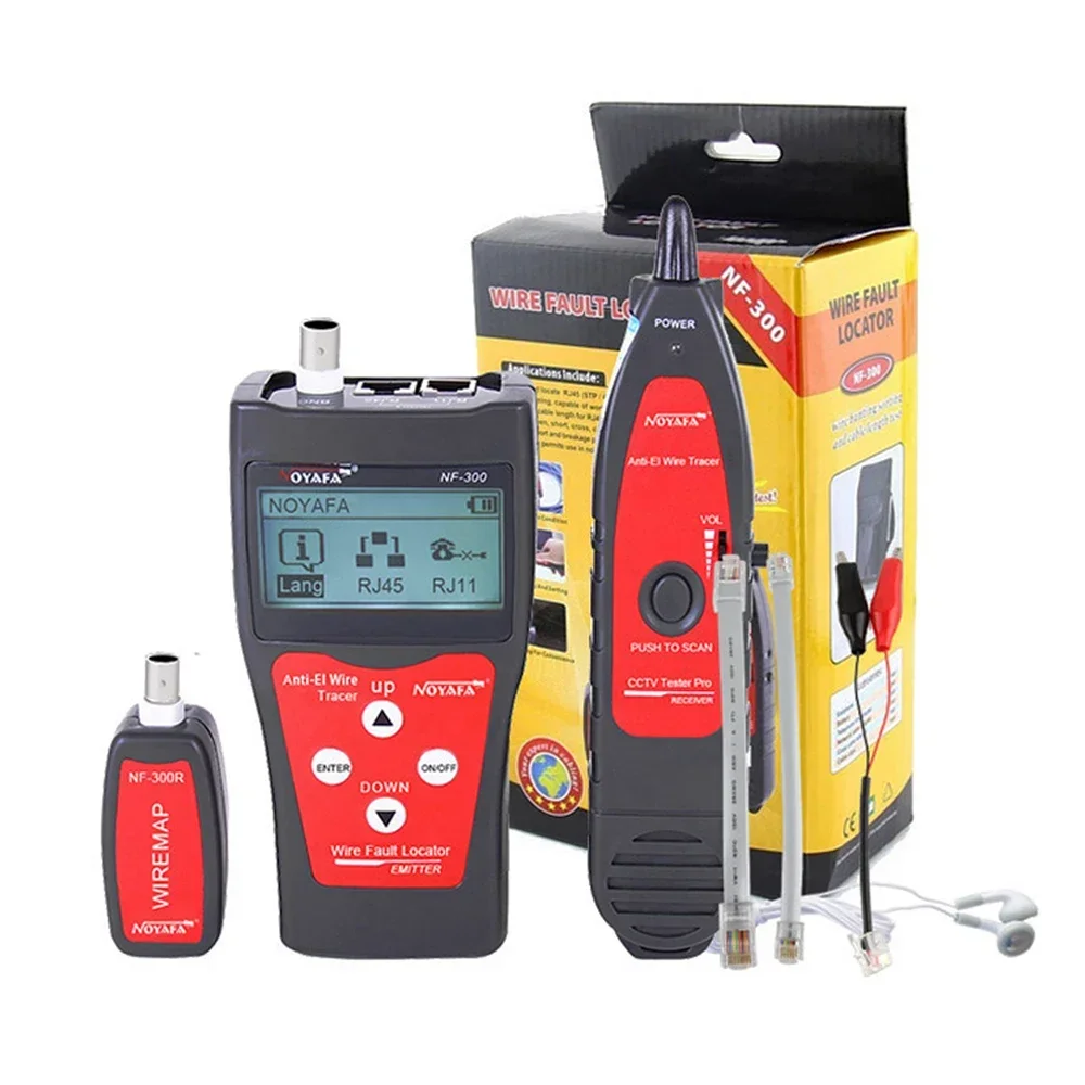Noyafa NF-300 Network Coax Cable Tester Anti-Interference Wire Locator Measure RJ45 BNC Cable Length Network Monitoring Tracker