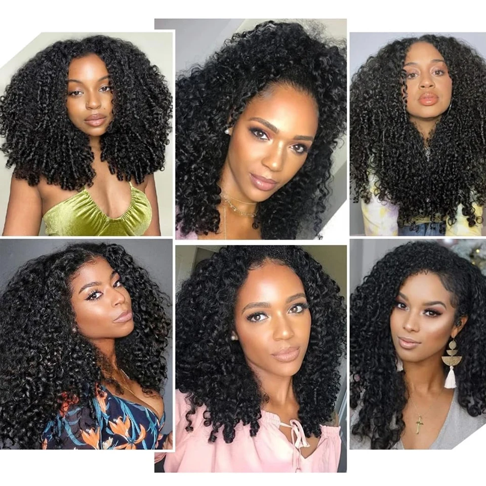 Burmese Curly Bundles Human Hair 20 22 24 Inches 3C4A Water  display picture 3