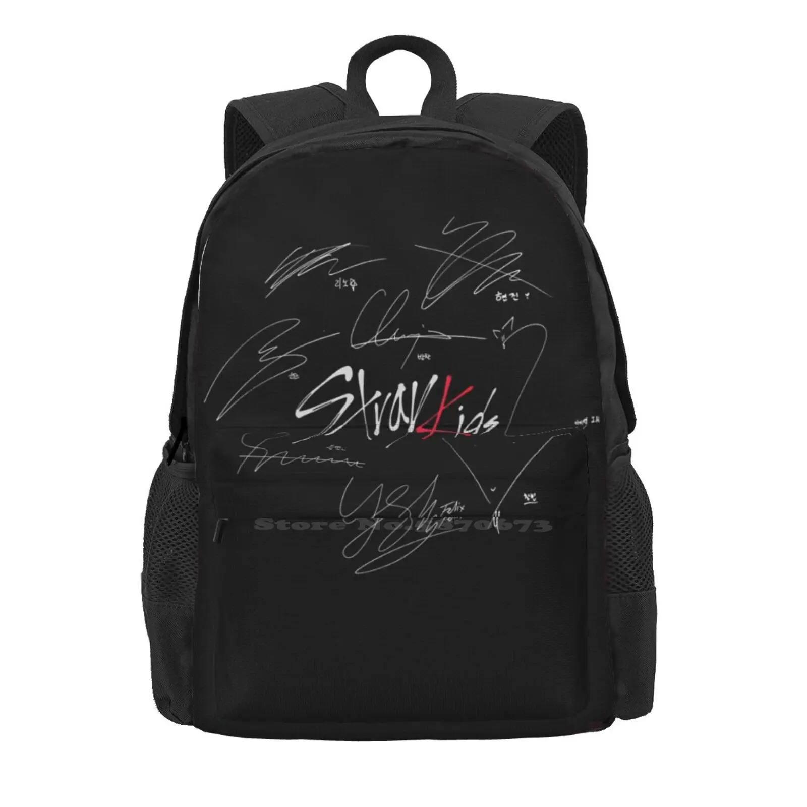 Stray Kids Ot8-logo With Signatures ( Black ) 3d Print Design Backpack  Student Bag Kpop Logo Signed Signature Autograph Album - Backpacks -  AliExpress