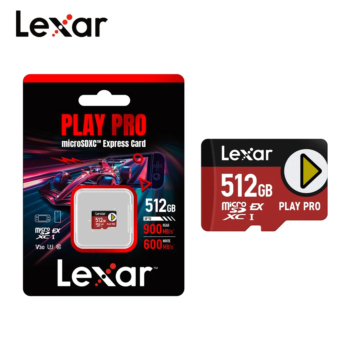 렉사 플레이 프로 microSDXC 익스프레스 카드 256GB 512GB 1TB 최대 900Mbps V30 마이크로 SD 카드 U3 C10 메모리 카드 (스위치, 태블릿, TF 카드용)