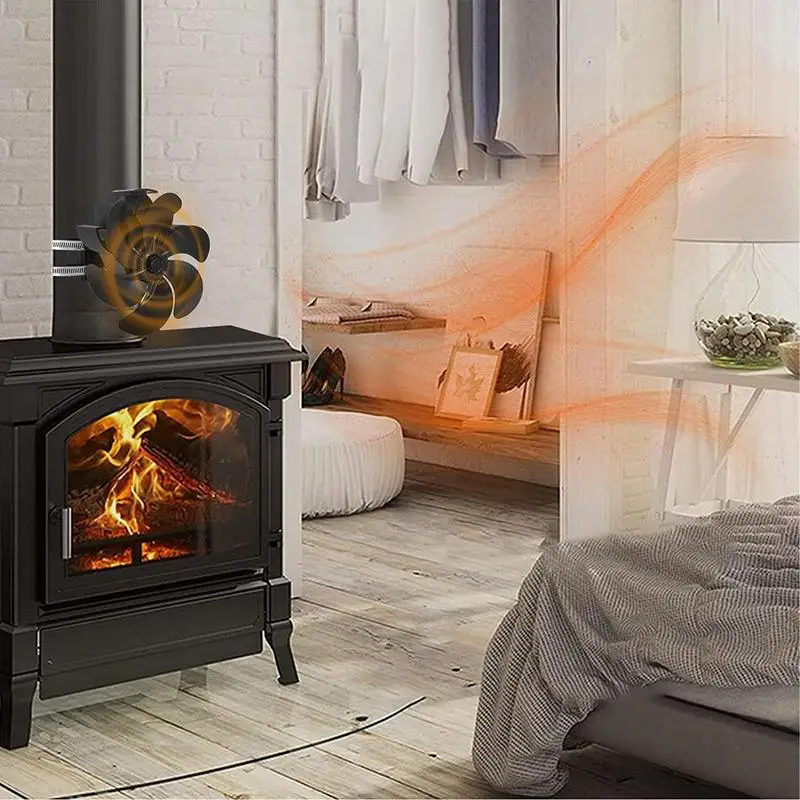 Fireplace Stove Fan Heat Circulation Wood Stove Fan 7 Blade Fireplace Fan  For Wood Burning Stove Wood Stove Accessories Quiet - AliExpress