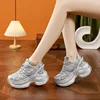 AUTUSPIN 2025 New Arrival Women's Shoes Spring Summer Breathable Mesh Splicing Leather Thick Bottom Sneakers Outdoor Leisure 4