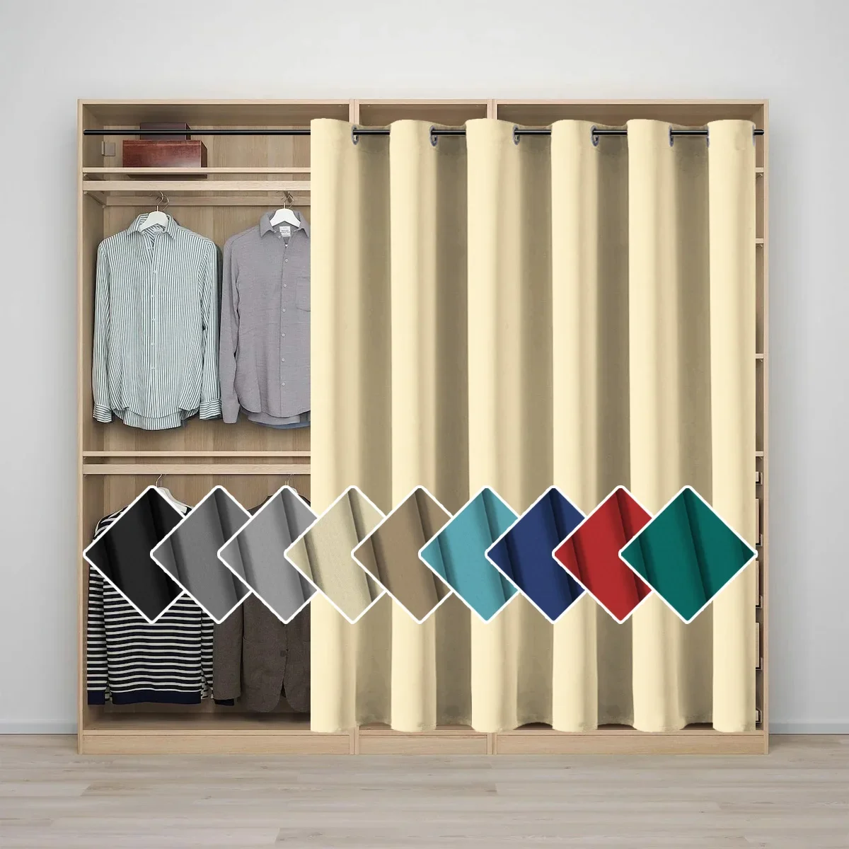 Tenda oscurante per porte e armadi, divisori temporanei con isolamento termico