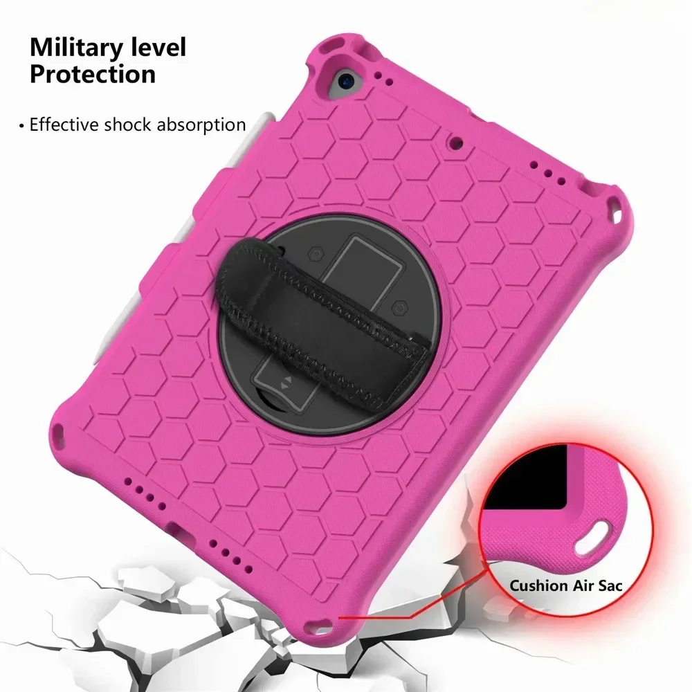 Durable Shockproof EVA Hand Strap Case for iPad – Kids Friendly