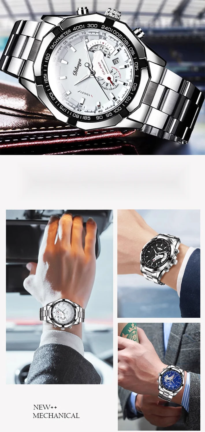 Men's Quartz Watch Business Waterproof Automatic Large Dial_voghion.com