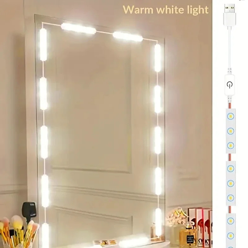 Description Picture 4 of item42 LED 5V USB LED Light Vanity Dimmable Mirror Lamp Touch Switch Dimmable Mirror Lamps For Makeup Table Bedroom Cabinet Lights