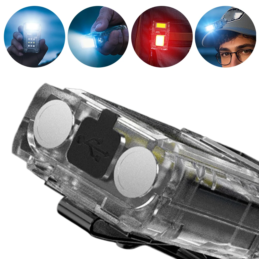 COB + SMD LED 야외 미니 손전등 회전식 휴대용 토치 램프 전원 디스플레이 여행용 비상 조명용 강력한 손전등