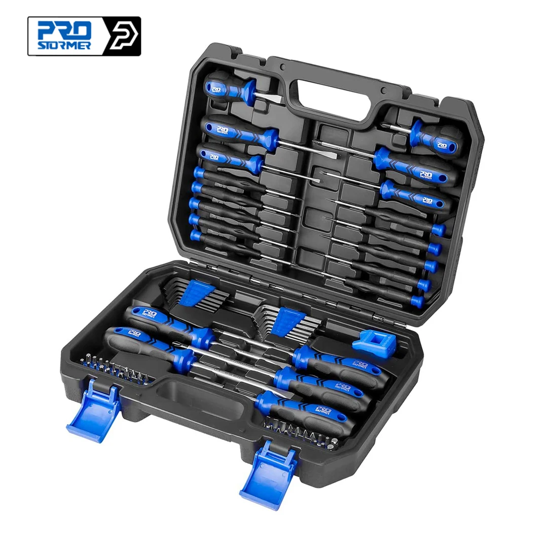 

Magnetic Screwdriver Set 79-Piece Multi-Purpose Slotted Phillips Kit with Precision Screwdrivers DIY and Repair Works PROSTORMER