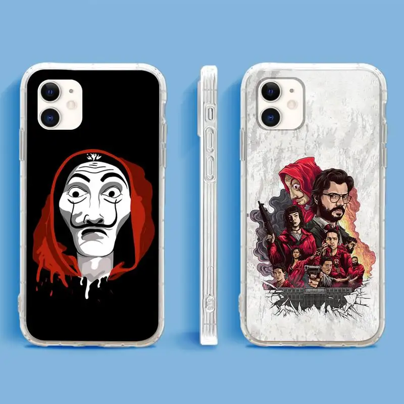 Spain TV Money Heist House Phone Case For iPhone 13 12 11Pro Max 11 XR XS X Mini 8 7 6 SE 2020 Soft Transparent Cover | Мобильные