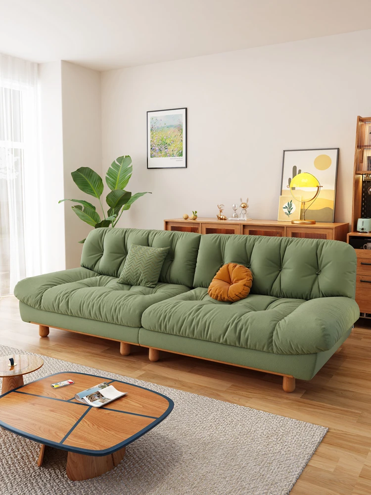 

Cream style living room modern simple Nordic light extravagant small vertical technology cloth cloud sofa