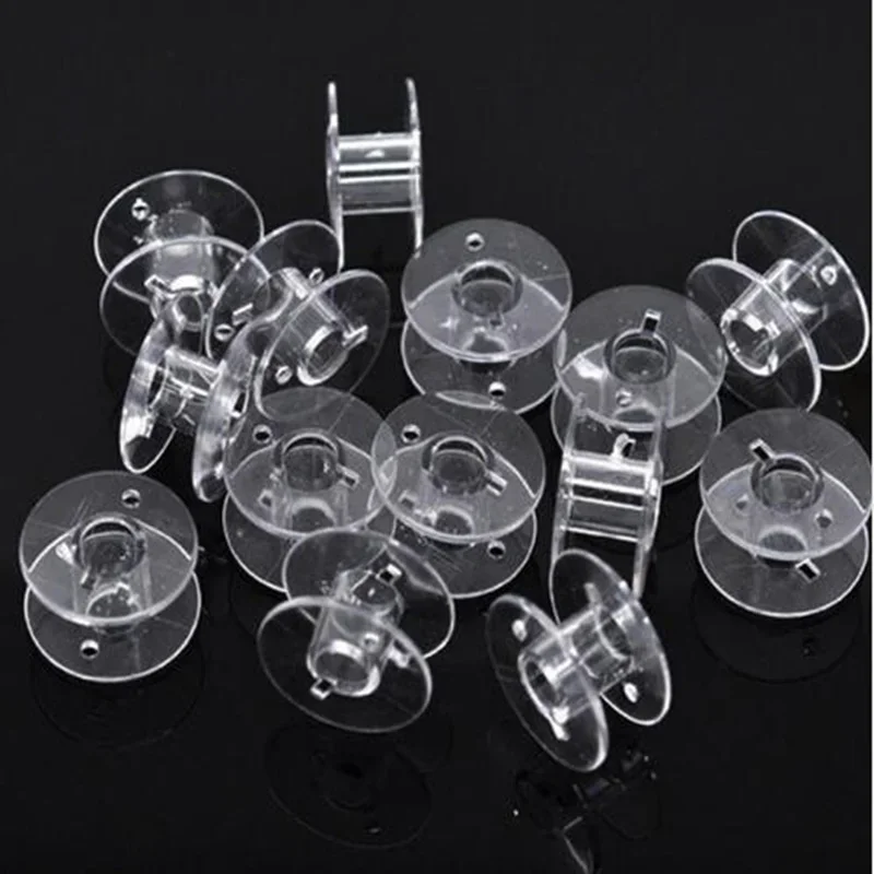 Sewing Accessories 25Pcs Clear Sewing Machine Bobbins Spools Empty Plastic Storage Box For Home