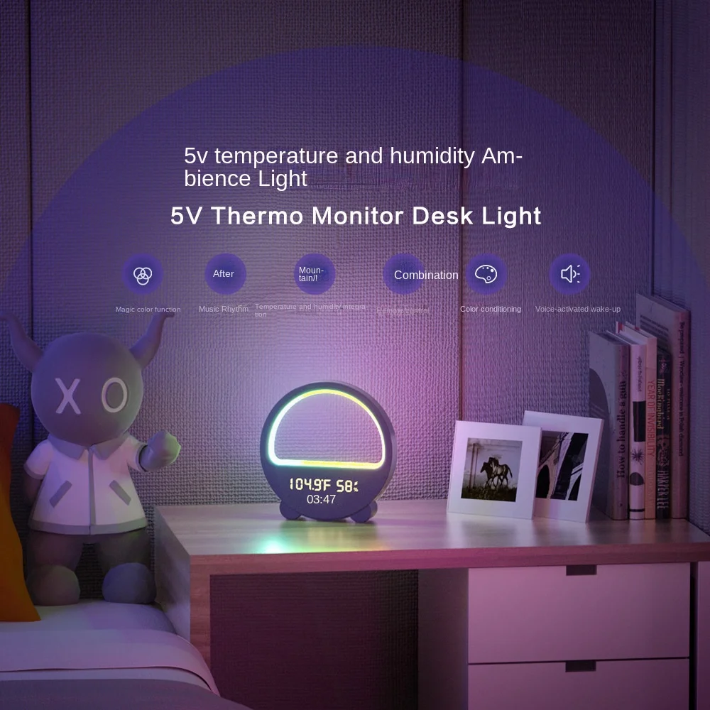 Led App Control Night Light Atmosphere Lamps Digital Alarm Clock