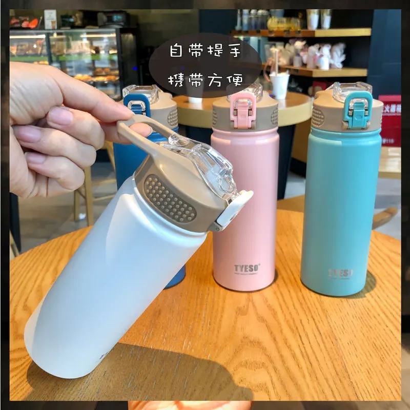 530/750ML Tyeso Stainless Steel Thermos Mug Portable Vacuum Flask Thermal Bottle Tumbler Thermo Cup With Straw Copo Termico