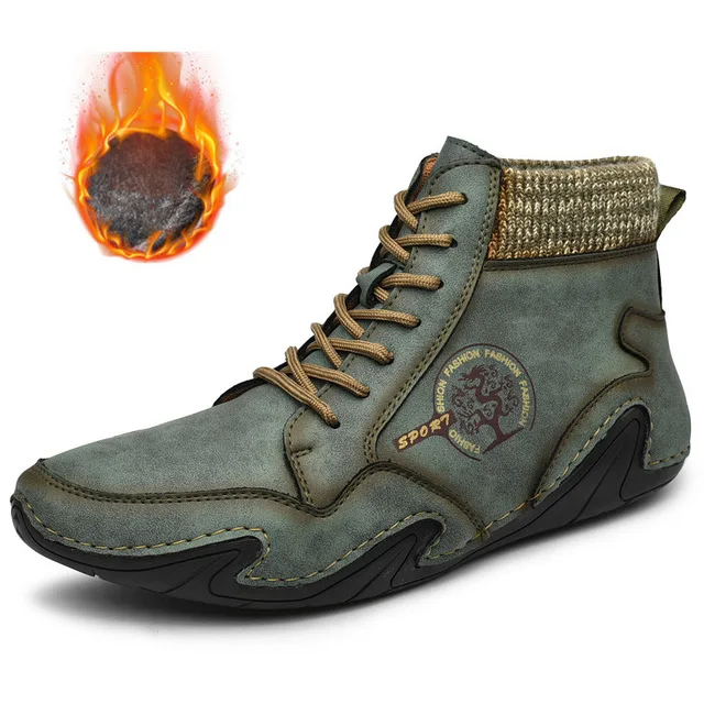 Winter Snow Boots Men Boots Fashion Leather Boots