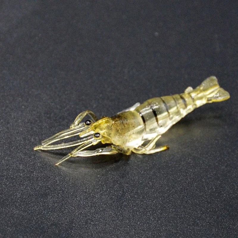 Weiche Silikon Simulation Garnelen Köder Mit Haken Künstliche Köder Angeln Lockt Angeln Zubehör Set 5/10/20/50/100PCS Optional – Detail 8