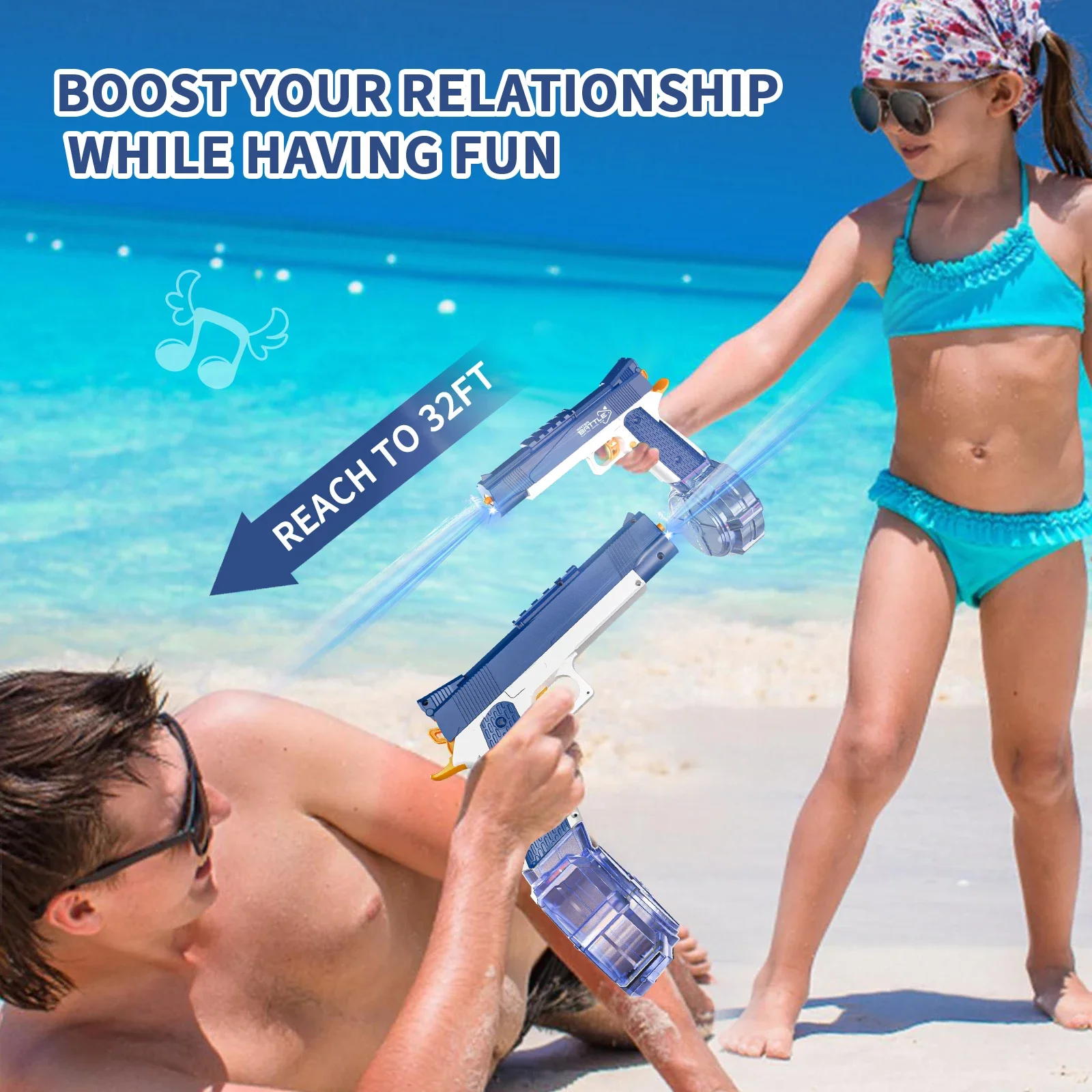 Summer Water Gun non Electric Pistol High-pressure Full Automatic Shooting Water Beach Gun For kid Children Boys Girls Adult Toy 4