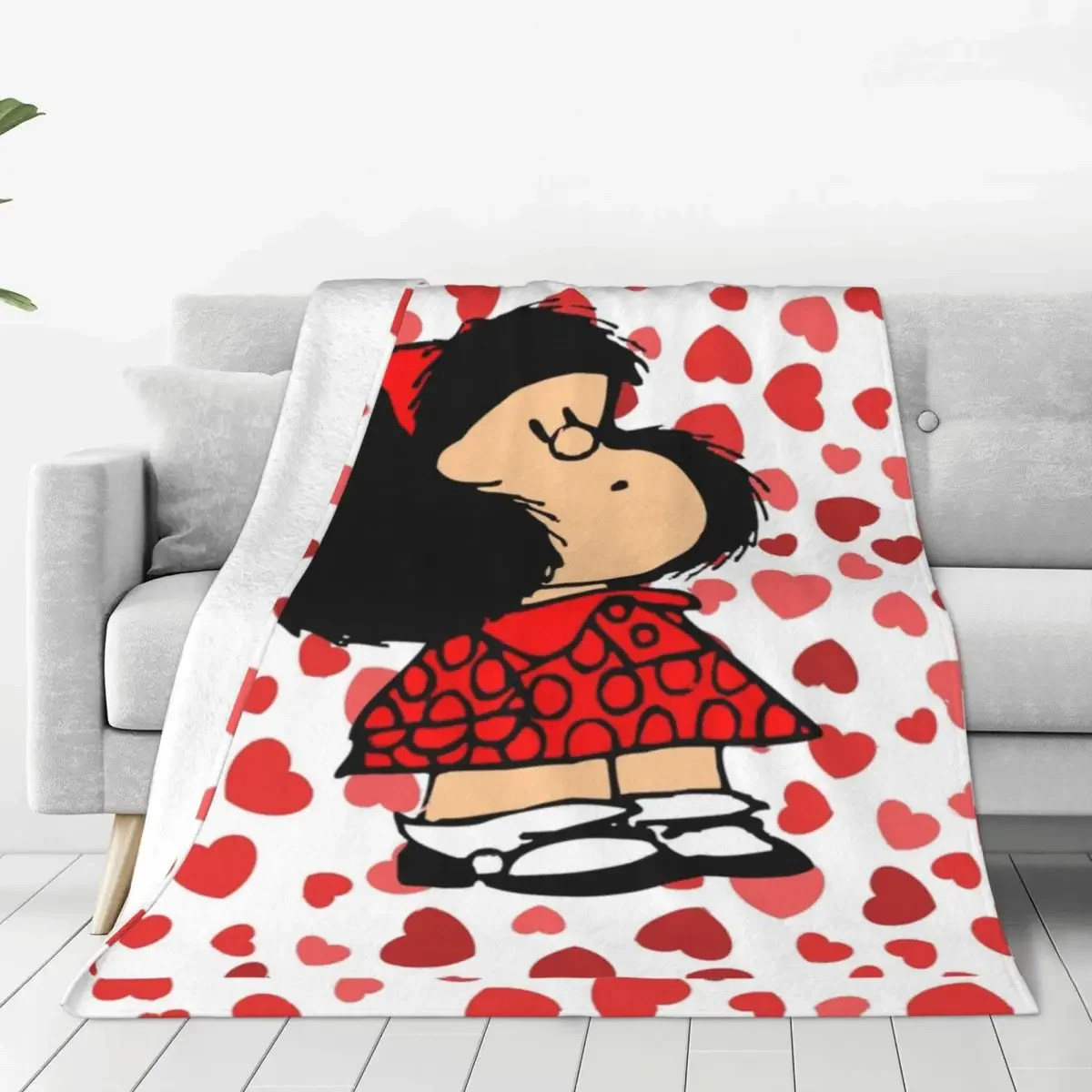 

Флисовые одеяла Mafalda в форме сердца, аминовые Мультяшные креативные Пледы для дома, гостиницы, дивана, покрывало 125*100 см