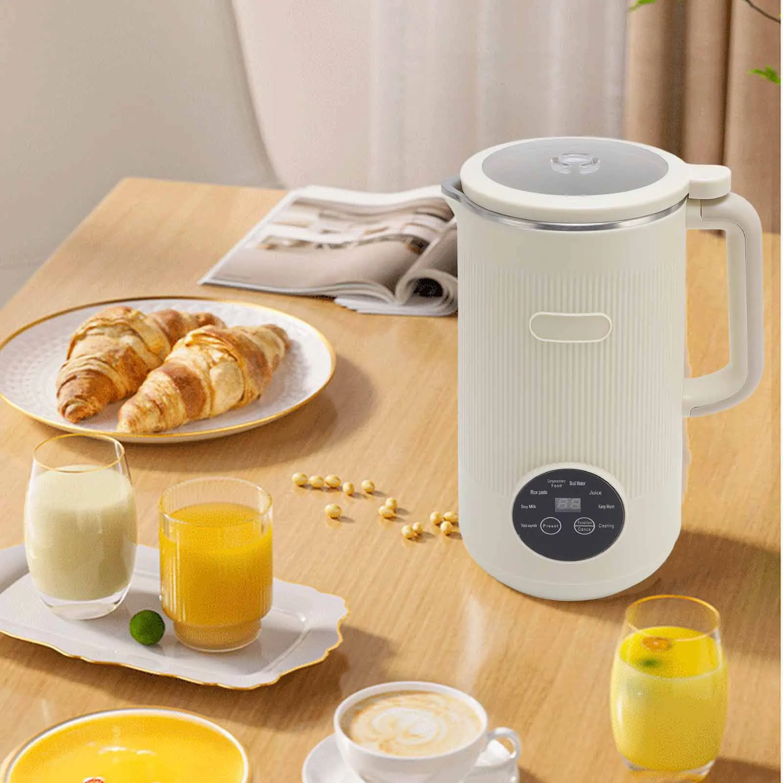 1200ml Nut Milk Maker 110V Timer Automatic Cleaning Insulated Multifunctional Soybean Milk Machine for Fruits Vegetables 1