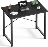 32 Inch Modern Simple Style Wood Black Computer Desk for Home Office Study Writing Work Table