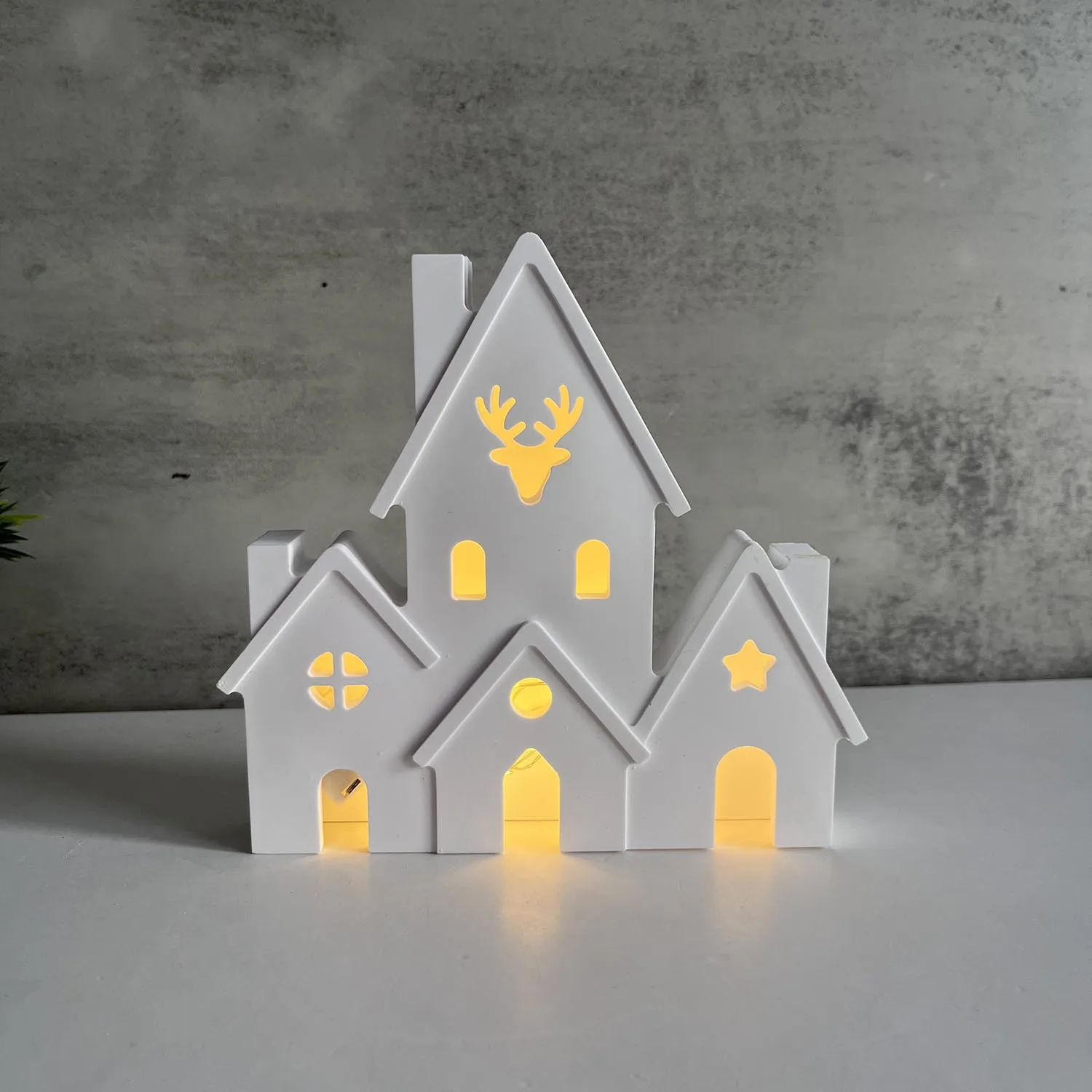 Description Picture 6 of itemChristmas Series Castle Silicone Mold Atmosphere Lamp Decoration Mold Drip Glue Mold Castle Set Candle Atmosphere Lamp Mould