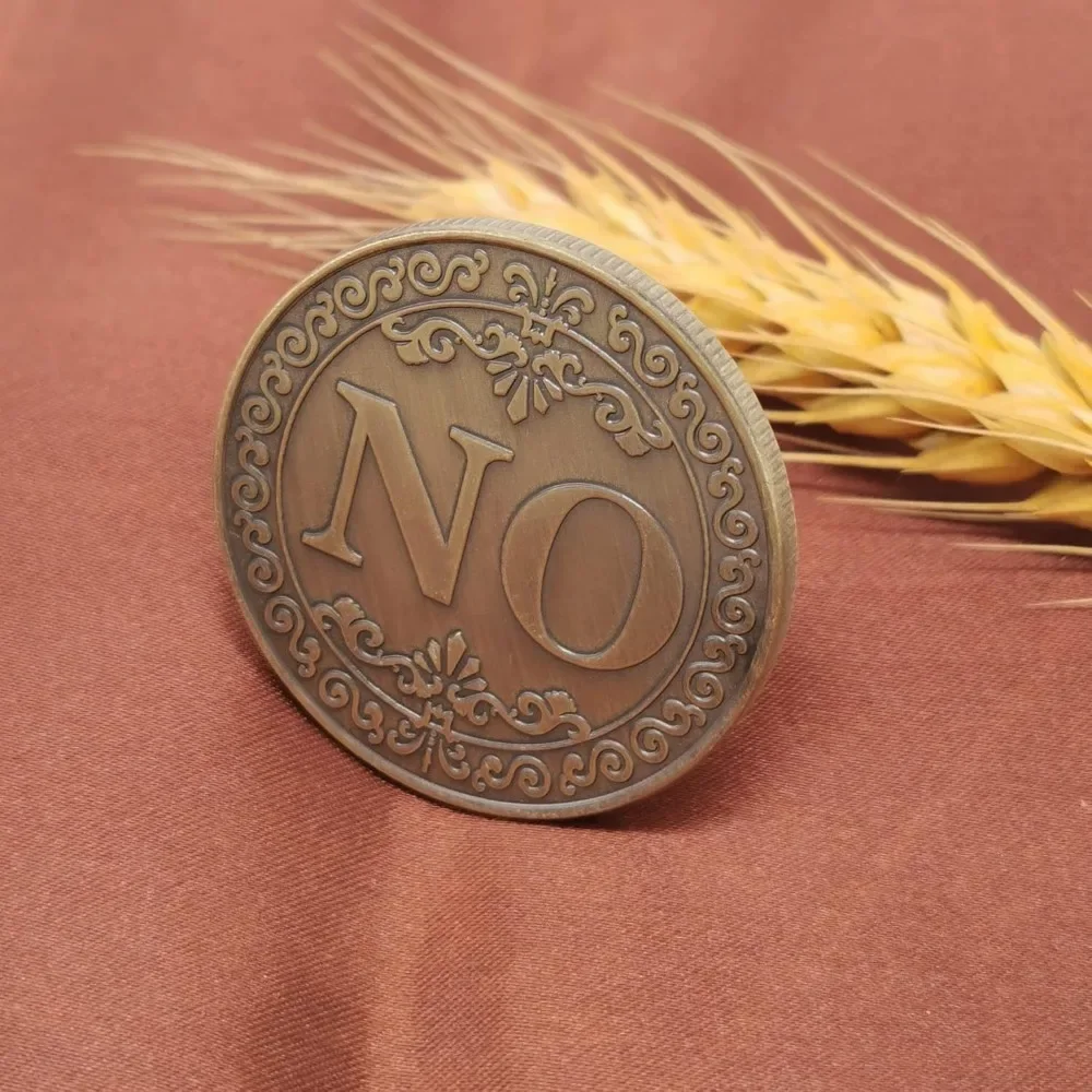 Bronze Yes or No Commemorative Coin Souvenir Non-currency Coins Game Novelty YES NO Letter Challenge Coins Decision Maker commemorative coin
