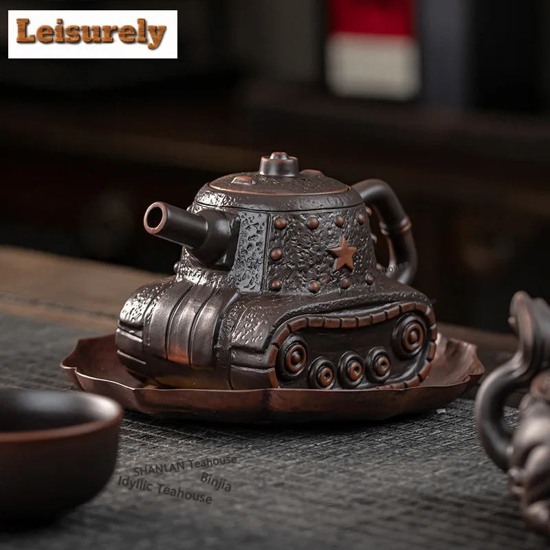 Creative Purple Pottery Teapot Vintage Tea Infuser Pot Tea Soaking Kettle With Strainer Dahongpao Tea Items Accessories Set