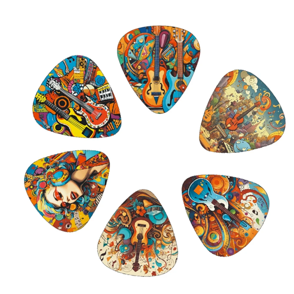 0.46/0.71/1.0Mm 12pcs/set Guitar Paddles Cartoon Couples Acoustic Guitar Picks Musical Instrument Accessories Pick guitar picks,guitar thumb paddle