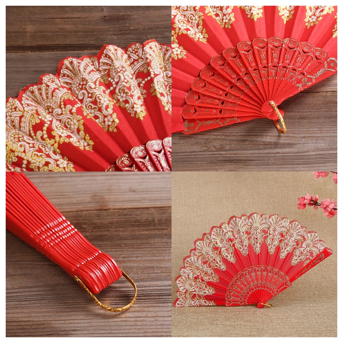 Chinese Style Vintage Silk Folding Hand Fan Japanese Art Crafts Gift Home Decor Dance