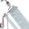 Shower Head Set 6 Inch Chrome Plated Home Pressure Wall Mounted Black Dual Combo 1