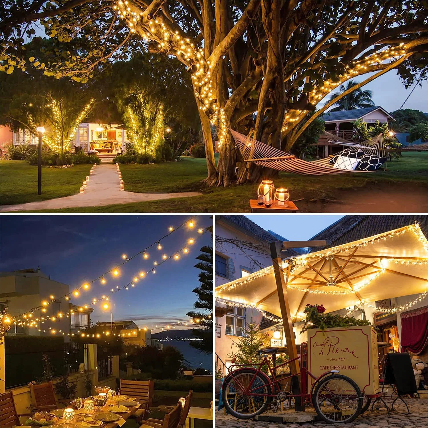 LED Solar String Lights - Outdoor Holiday & Event Decoration Lights