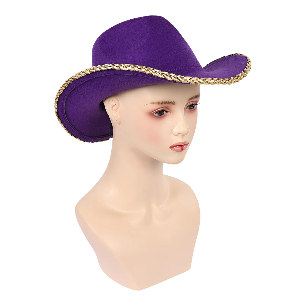 Cappello Viola Cosplay Nico Robin, Accessori per Costume da Pirata in Versione Live Action TV, Cappello da Cowboy, Accessori per Costume da Donna, Oggetti di Scena per Halloween e Carnevale - immagine 5