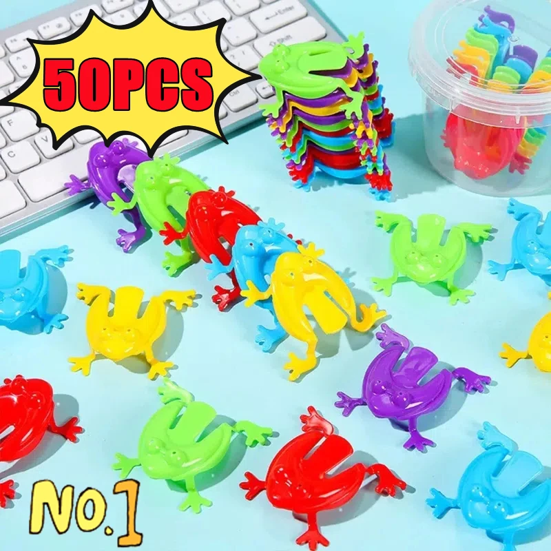 Jumping Frog Bounce Fidget Toys Antistress Relieve Family Game Kids Birthday Party Toys for Children Boy Gifts 50-5PCS