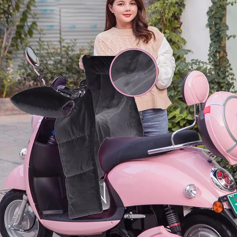 Motorcycle Leg Lap Apron Cover With Handlebar Muffs Black Waterproof Windproof Covered Resist Cold Winter Warm Universal
