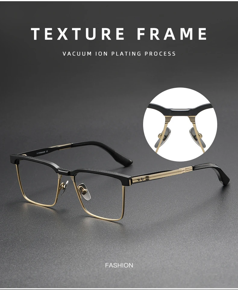 CLLOIO New Pure Titanium Anti Blue Light Reading Glasses Men Acetate Square Myopia Glasses Hyperopia Prescription Eyewear DTX137