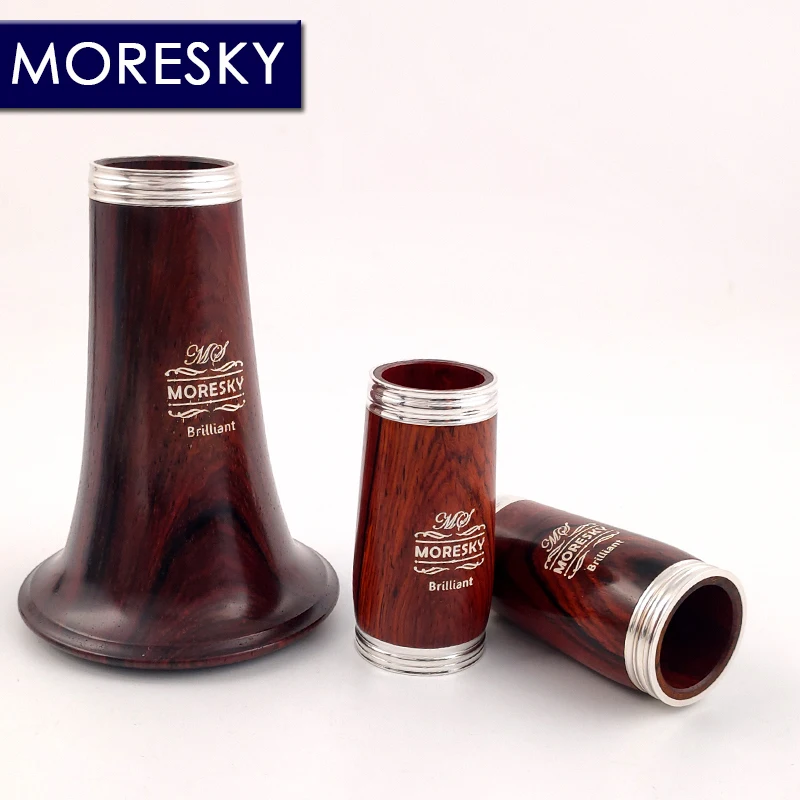 MORESKY Cocobolo Wood Professional Clarinet Bb Silver Plated Keys Sib Klarnet