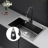 อ่างล้างจานสแตนเลส 304 สีดำ แบบหลุมเดียว พร้อมก๊อกน้ำแบบดึงออกได้ เคลือบนาโนป้องกันรอยขีดข่วน ทำความสะอาดง่าย สำหรับใช้ในครัวเรือนและเชิงพาณิชย์ 3