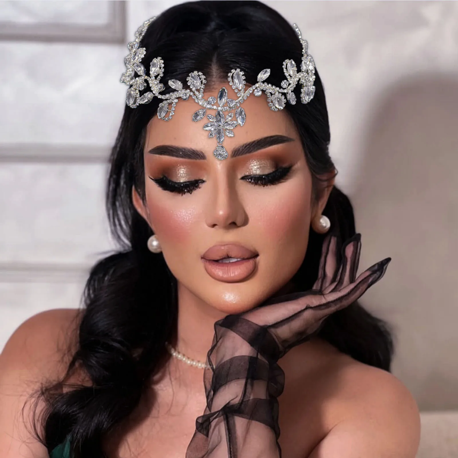 Wedding Hair Accessories Bridal Forehead Chain Head Chain Crystal