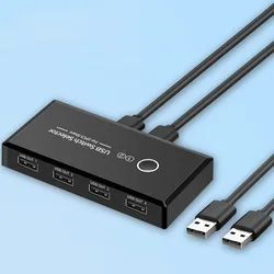 USB Sharing Switch for Multiple Devices - 4 - Port USB Selector for Easy Device Management (USB2.0)