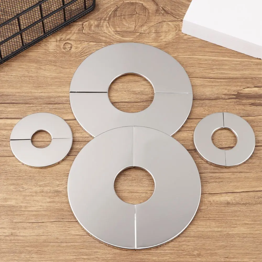 1Pcs Self-Adhesive Shower Faucet Decorative Cover Chrome Finish Stainless Steel Water Pipe Wall Covers Bathroom Accessories