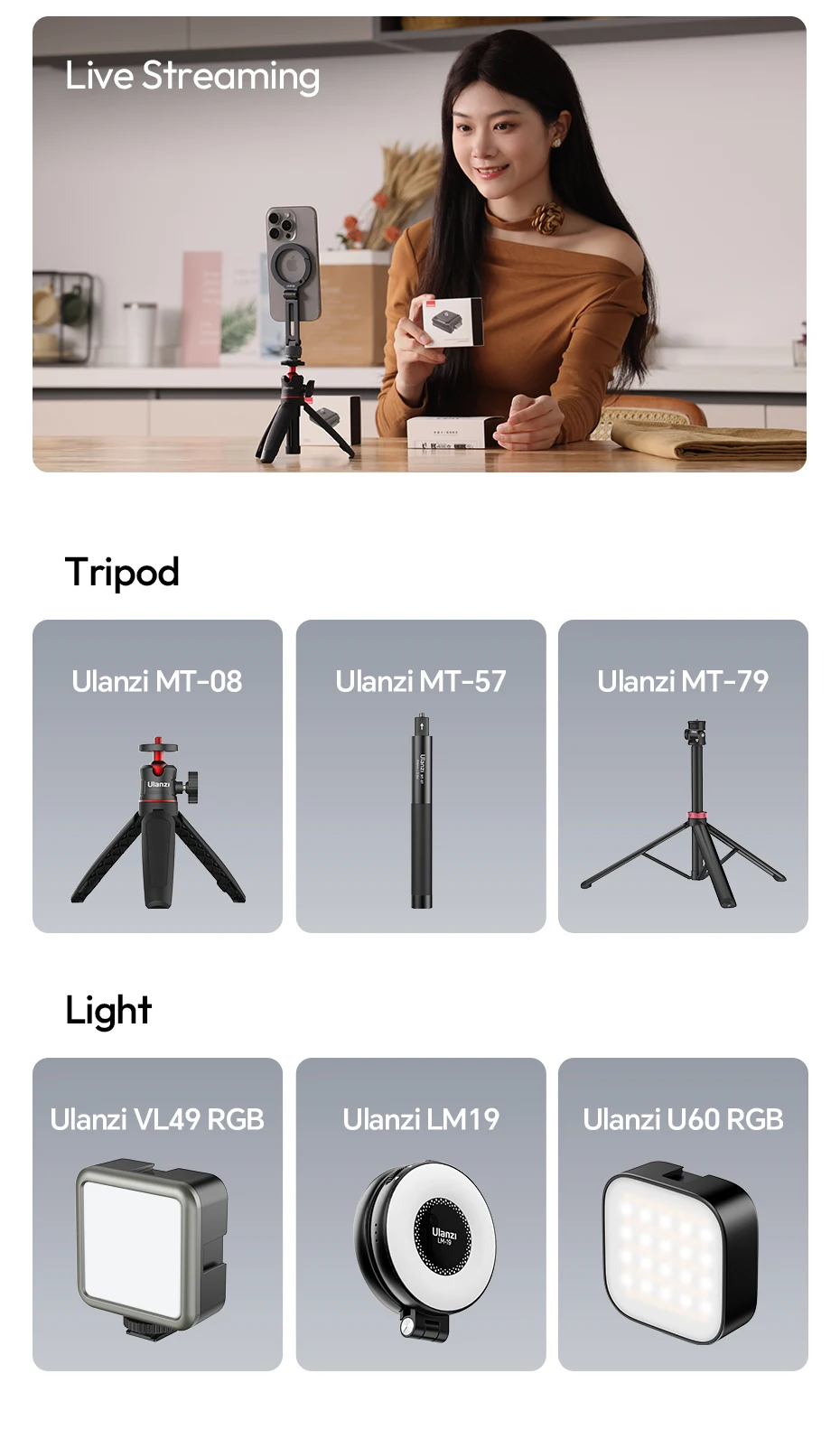 MA07 Magsafe Phone Holder for Iphone Camera Fill Light Tripod Mount with Cold Sh