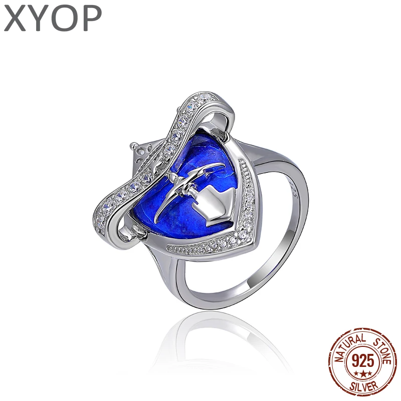 

XYOP 2024 Jewelry 925 Sterling Silver Iazurite Malachite Shirakai Black Agate Zircon Plated Ring Customized Wholesale Gift For