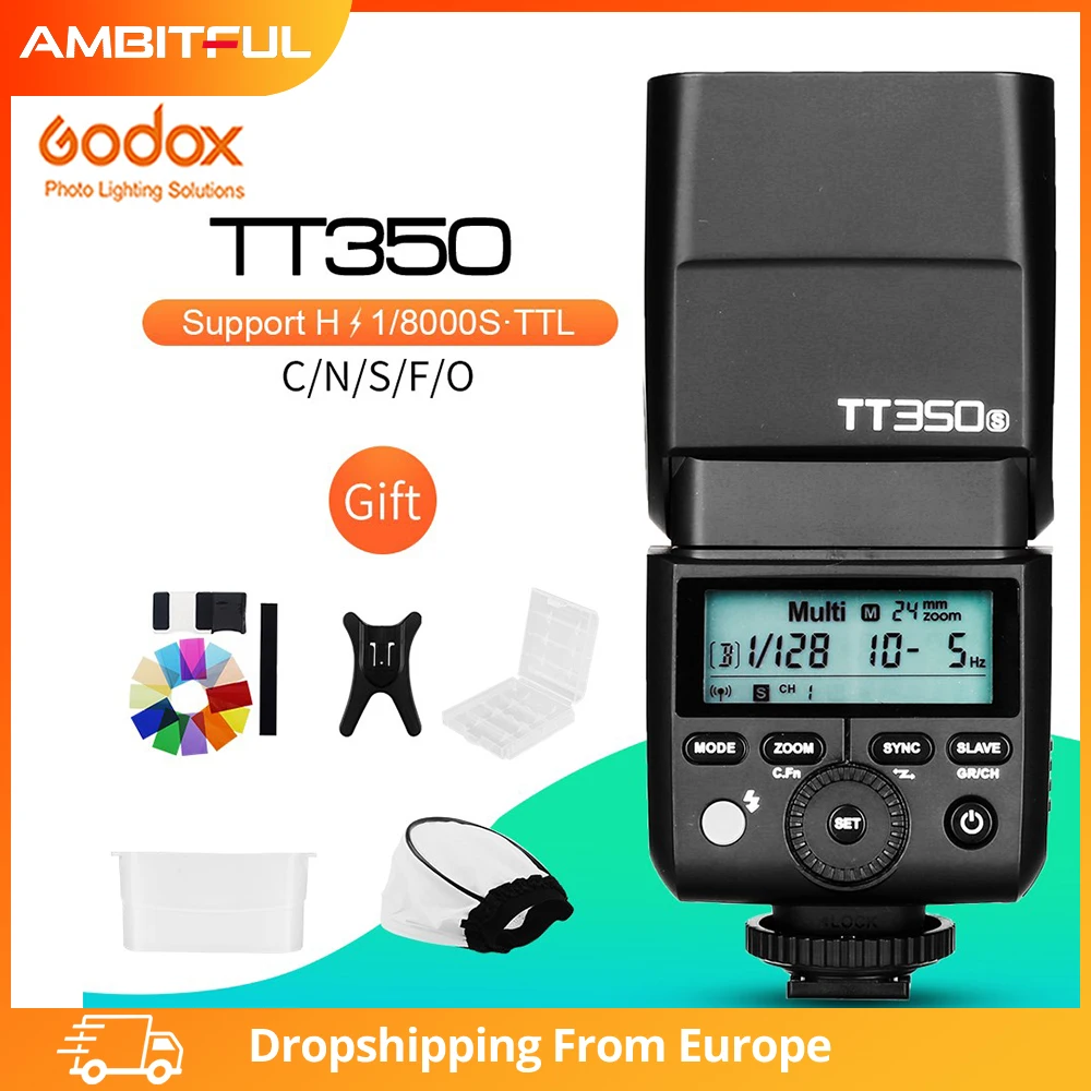 Godox Mini Speedlite TT350C TT350N TT350S TT350F Camera Flash TTL HSS