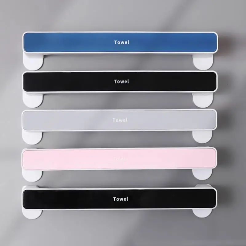 Self-adhesive Towel Holder Rack Wall Mounted Towel Hanger Bathroom Bar Shelf Shoes Holder Hanging Bathroom Organizer