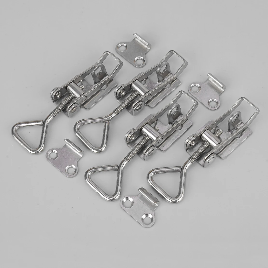 

4 Sets Stainless Steel Small Marine Toggle Latch Buckles with Keyhole Fastener Clamps for Boat Yacht RV Deck and Cabin Hardware