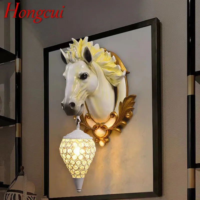 

Hongcui Contemporary Horsehead Wall Lamp Personalized And Creative Living Room Bedroom Hallway Aisle Decoration Lightation Light