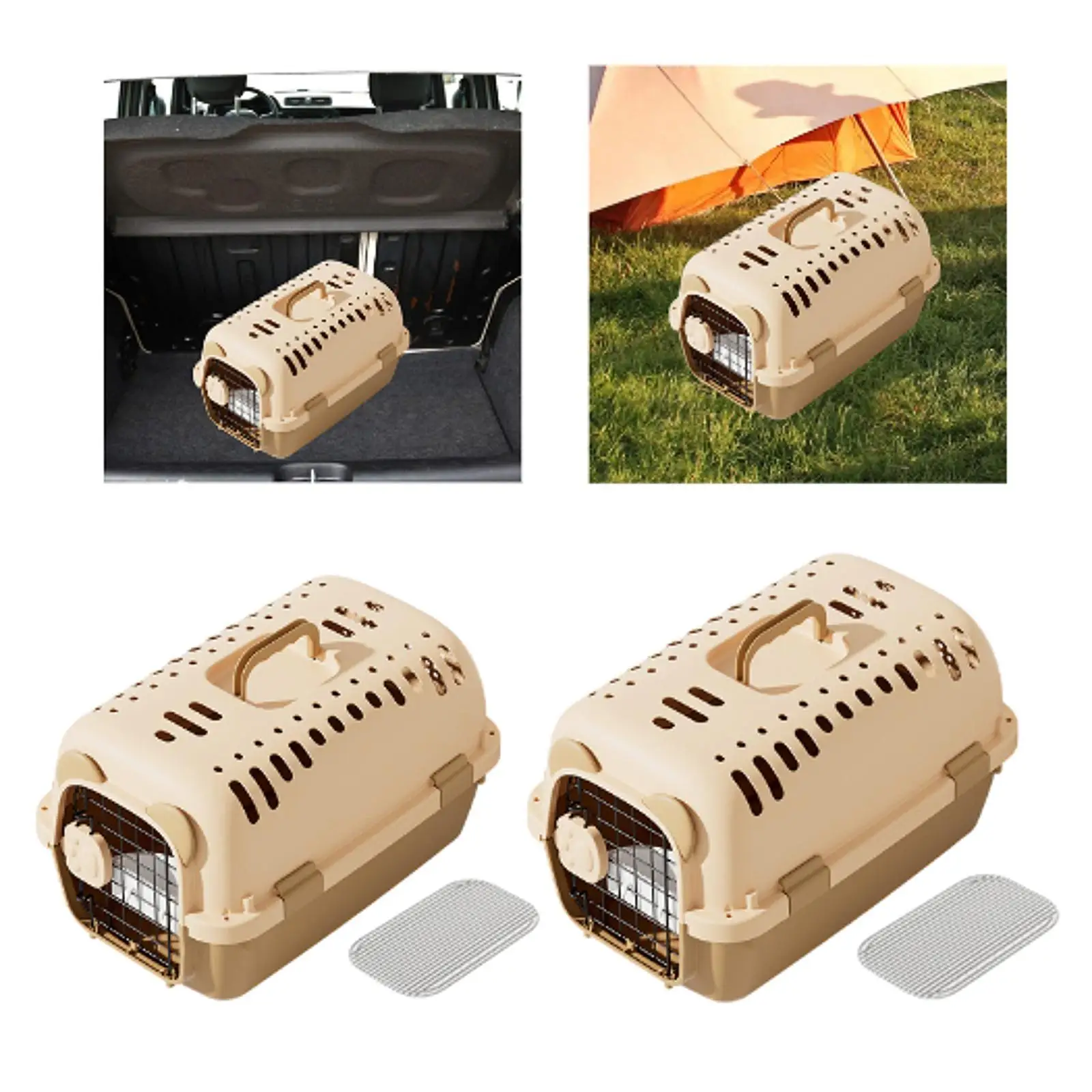 Pet Carrier Hard Sided Pet Transport Cage Breathable Multifunction Supplies